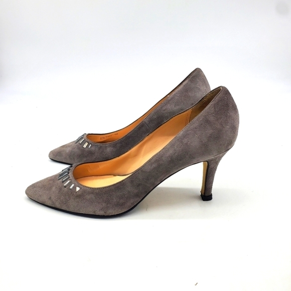 Cole Haan Shoes Womens 8.5B Grand Os Bling Suede Garland Jeweled Point Embell - Picture 1 of 11